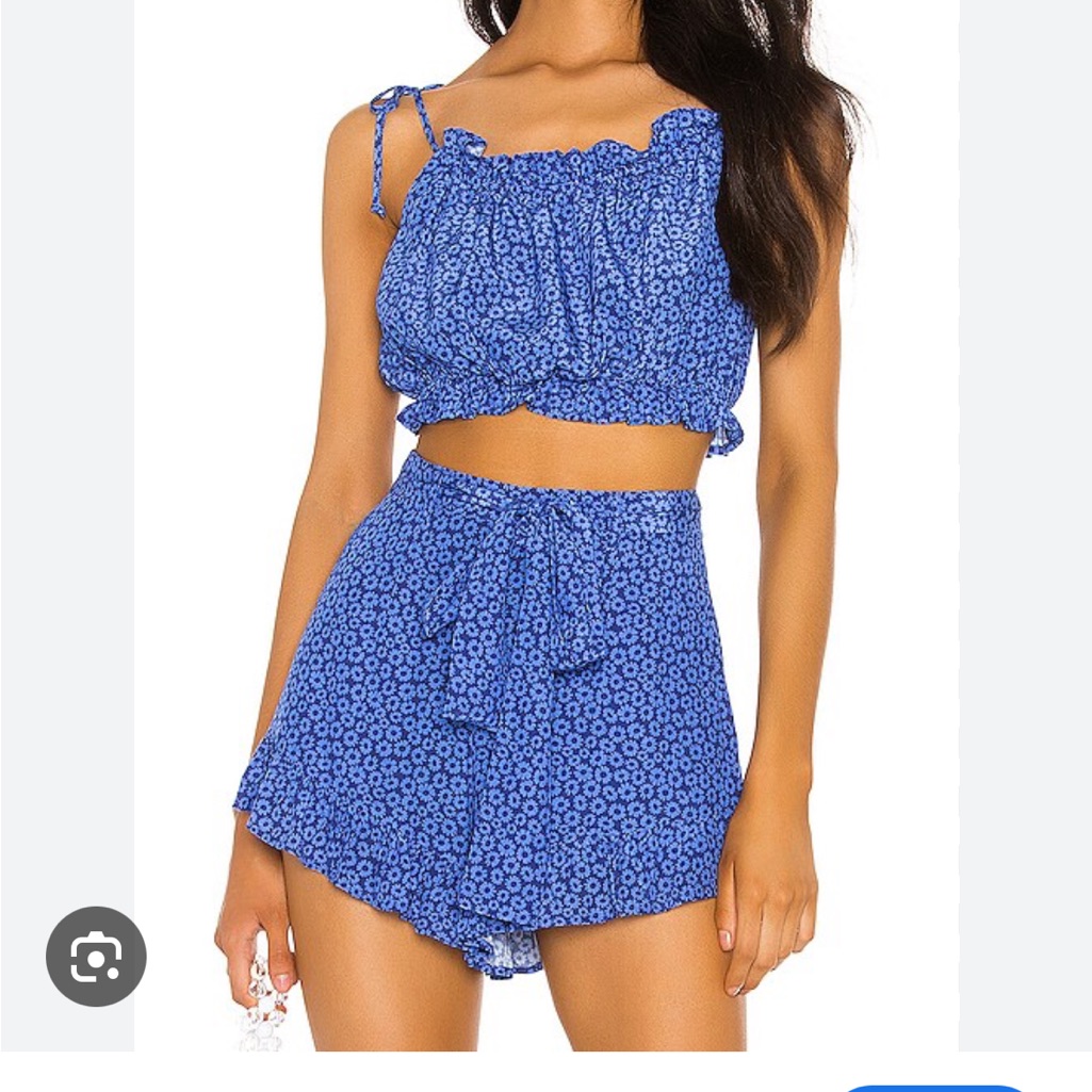 Privacy Please Blue Floral Top